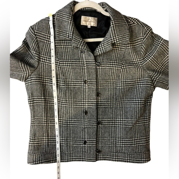 Armand Ventilo Vintage Black White Houndstooth Wool Blazer Size 44 US 8 - Picture 9 of 10